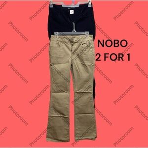 NoBo jeans 2 pk size 7 mid rise bootcut in tan and black